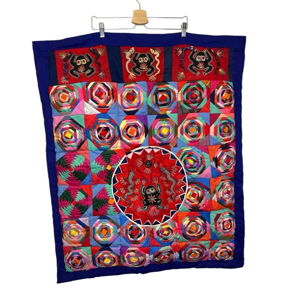 Other - Bai Jia Bei‎ Handmade Chinese Quilted Tapestry Snake Frog Wall Hanging 3D Folk